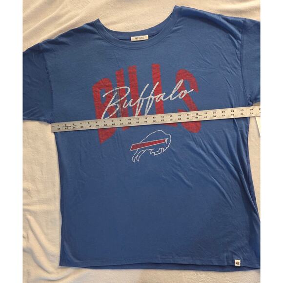 '47 Brand Buffalo Bills Women's NFL Graphic Tee Blue Red Logo NWT Size Large - Picture 4 of 9